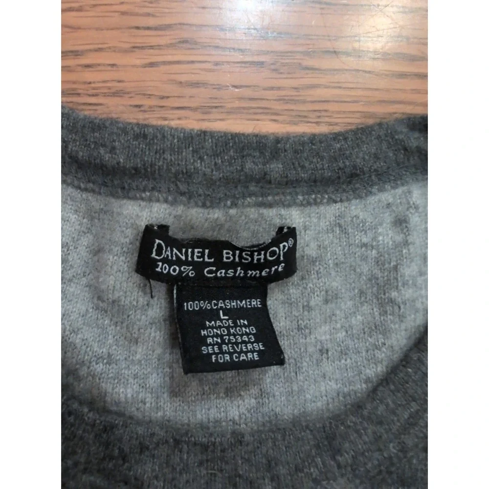 Daniel Bishop 100%‎ Cashmere Gray Long Sleeve Crew Neck Sweater Sz Large GUV
